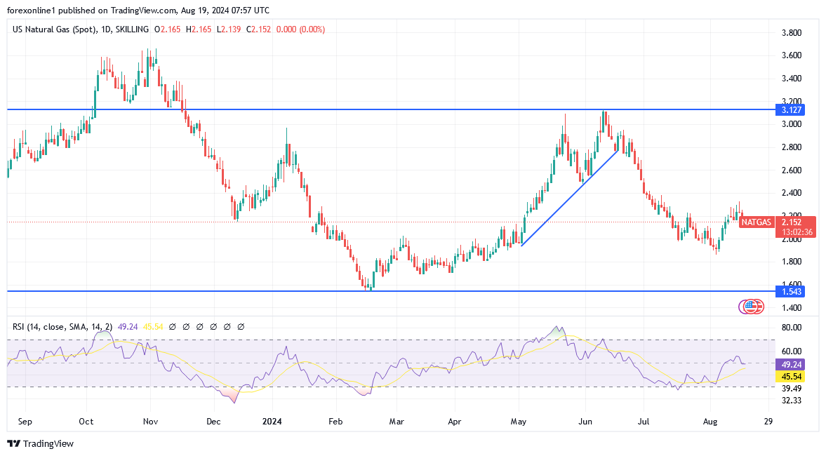 شارت سعر الغاز الطبيعى