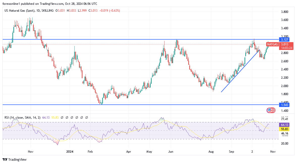 شارت سعر الغاز الطبيعى 