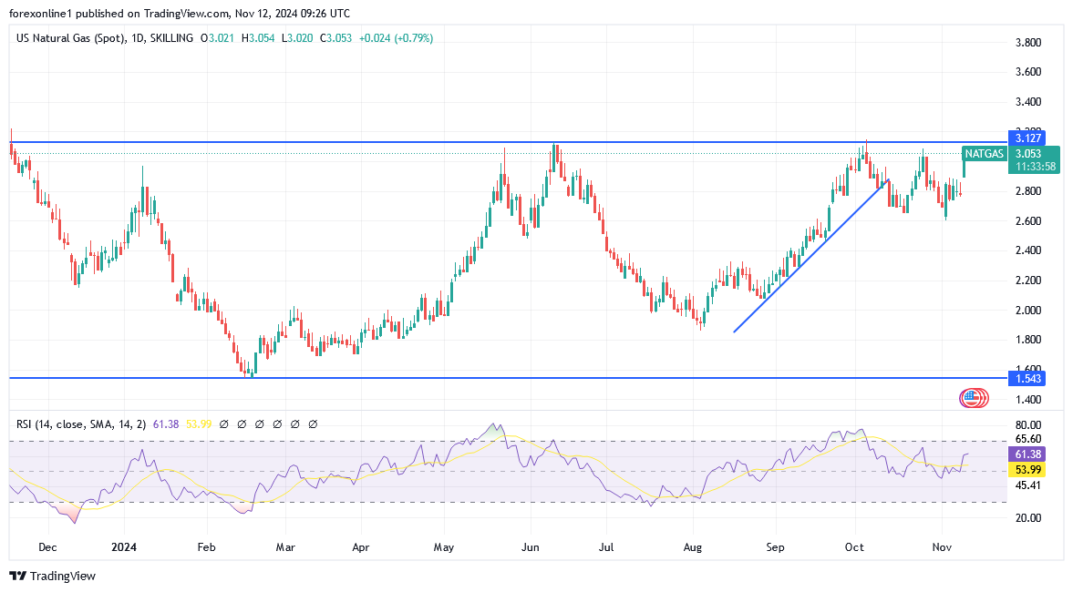 شارت سعر الغاز الطبيعى 